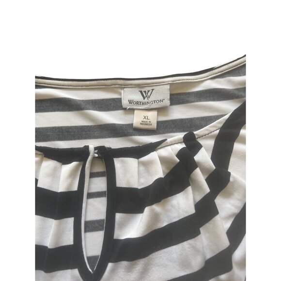 Womans Worthington Stretch Spandex Blouse Top Size XL u - Picture 2 of 5